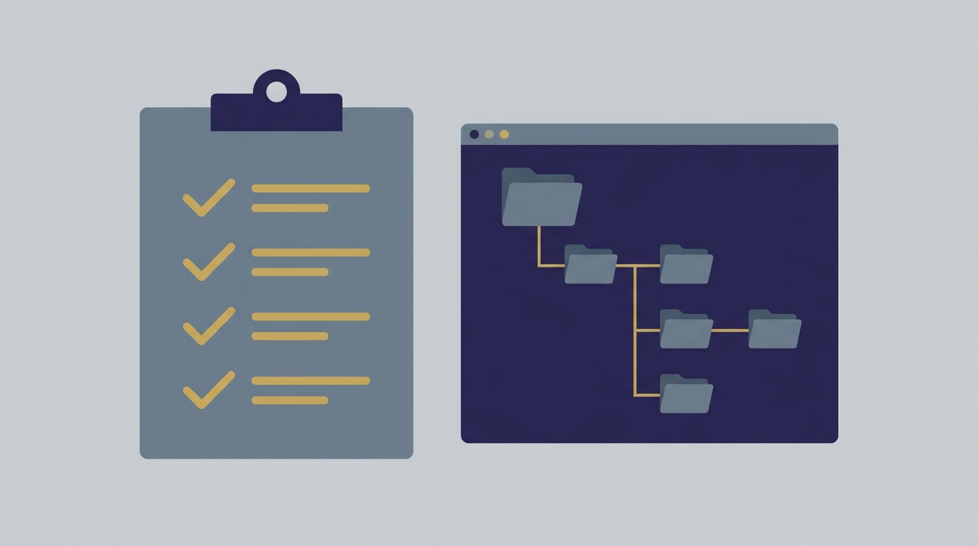 A clean modern vector graphic representing a school board affiliation audit checklist, with dynamic checkmarks and digital compliance logs.
